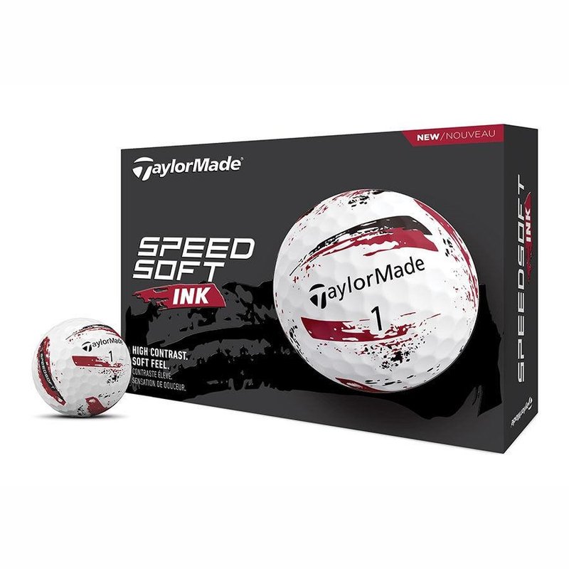 TaylorMade SpeedSoft Ink Golfbälle, rot