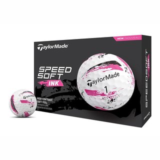 TaylorMade SpeedSoft Ink Golfbälle, weiss/rosa