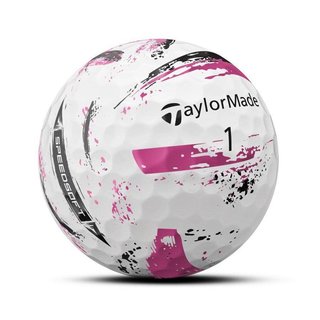 TaylorMade SpeedSoft Ink Golfbälle, weiss/rosa