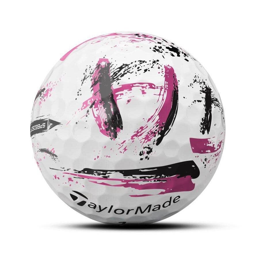 TaylorMade SpeedSoft Ink Golfbälle, weiss/rosa