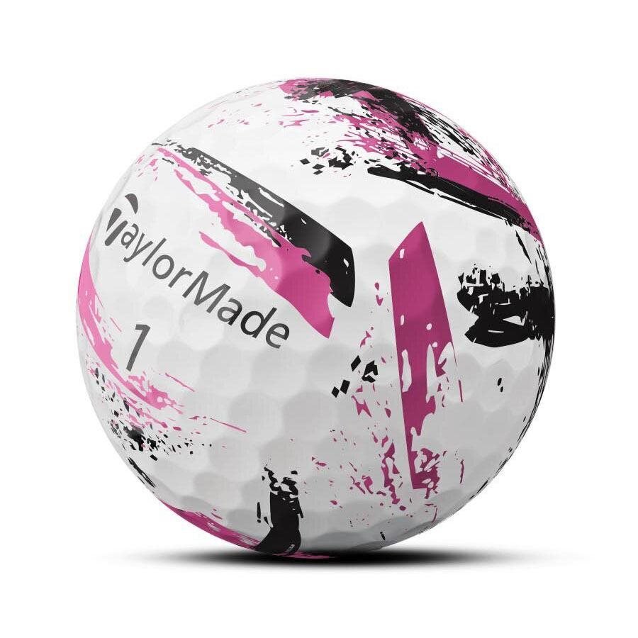TaylorMade SpeedSoft Ink Golfbälle, weiss/rosa