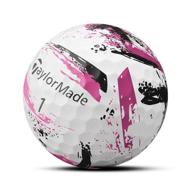 TaylorMade SpeedSoft Ink Golfbälle, weiss/rosa