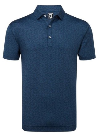 FootJoy Raker Print Lisle Herren Poloshirt, dunkelblau