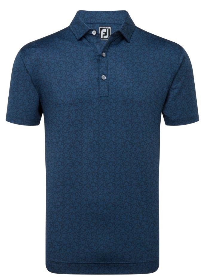 FootJoy Raker Print Lisle Herren Poloshirt, dunkelblau
