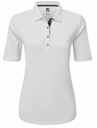 FootJoy 1/2 Sleeve Solid Pique Damen Poloshirt, weiss