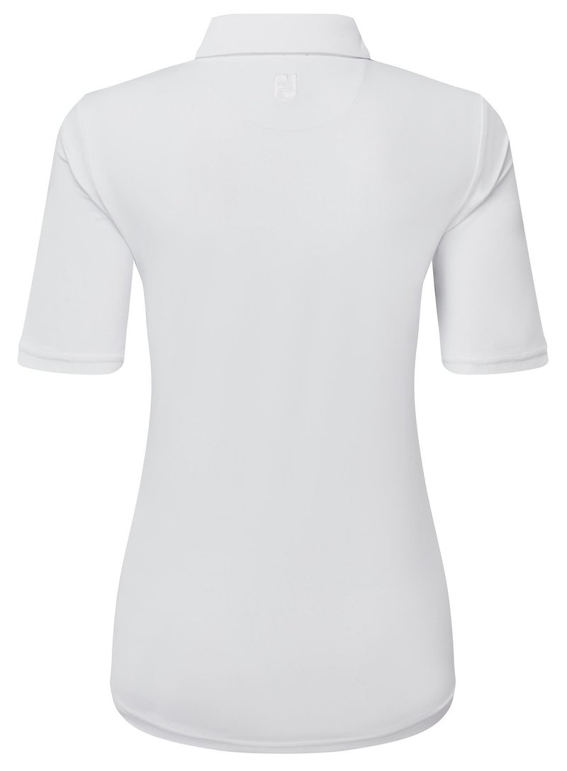 FootJoy 1/2 Sleeve Solid Pique Damen Poloshirt, weiss