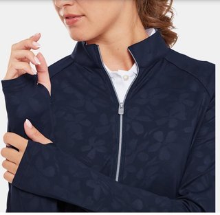 FootJoy Floral Embossed Midlayer Damen Sweatshirt, dunkelblau