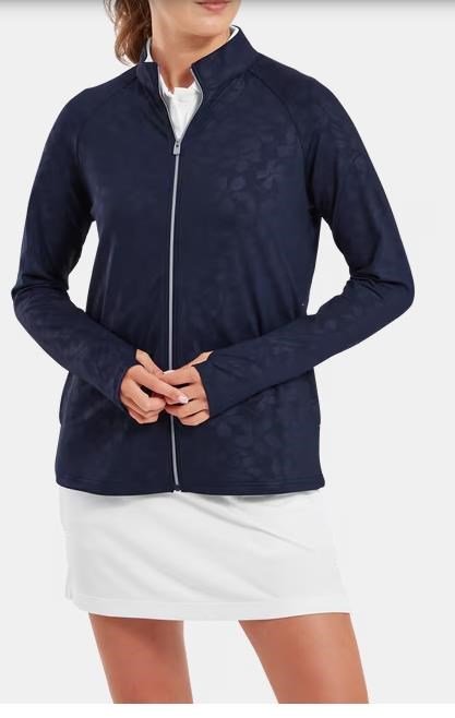 FootJoy Floral Embossed Midlayer Damen Sweatshirt, dunkelblau