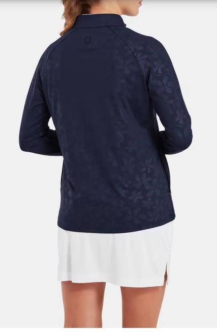 FootJoy Floral Embossed Midlayer Damen Sweatshirt, dunkelblau