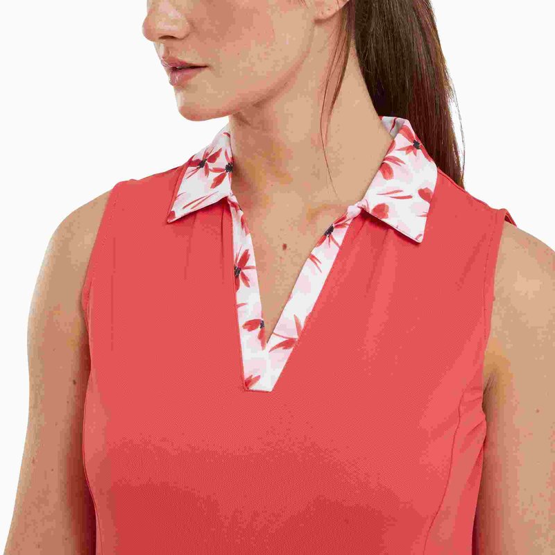 FootJoy Floral Trim Golf Damen Golfkleid, rot
