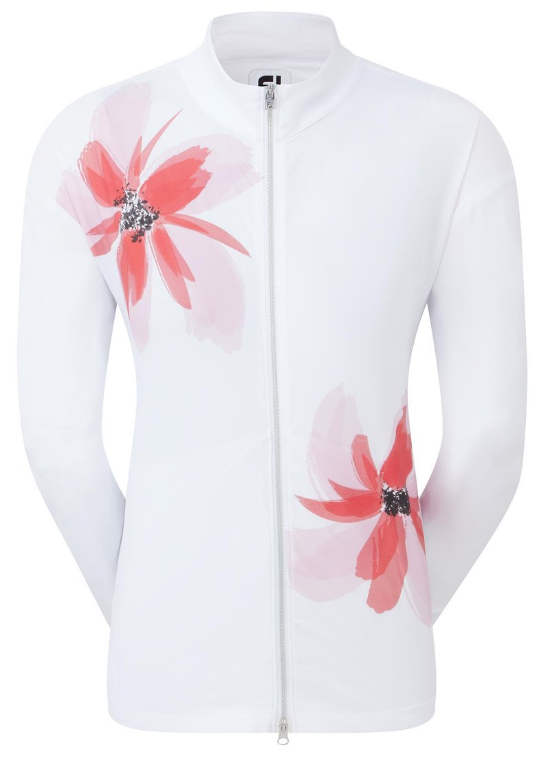 FootJoy Lightweight Full-Zip Damenjacke, weiss/rosa