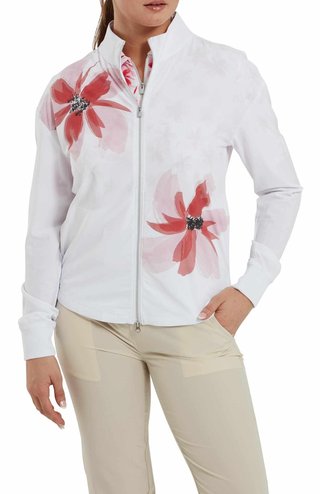 FootJoy Lightweight Full-Zip Damenjacke, weiss/rosa