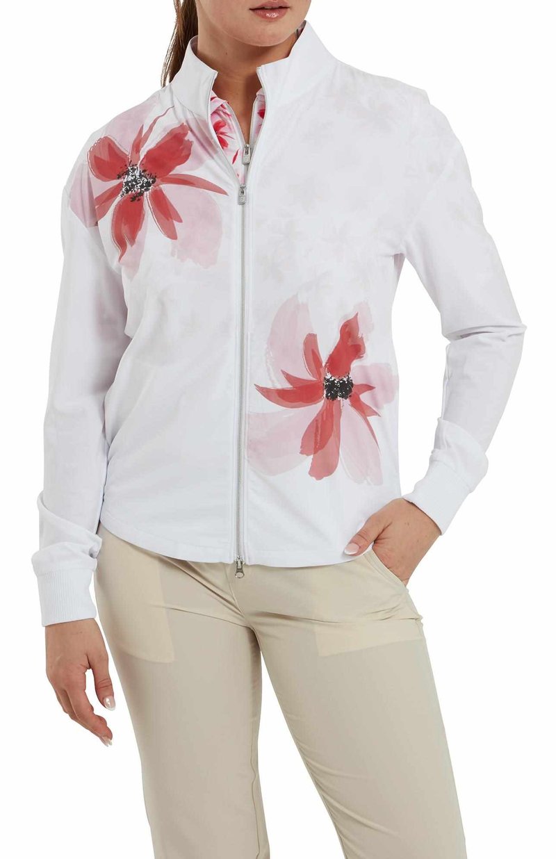 FootJoy Lightweight Full-Zip Damenjacke, weiss/rosa