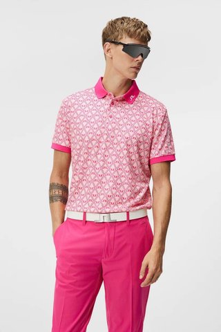 J.Lindeberg Tour Tech Regular Fit Print Herren Poloshirt, geo powder pink