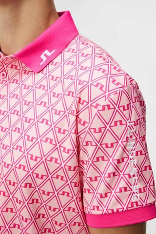 J.Lindeberg Tour Tech Regular Fit Print Herren Poloshirt, geo powder pink