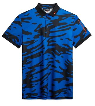 J.Lindeberg Tour Tech Regular Fit Print Herren Poloshirt, neptune nautical blue
