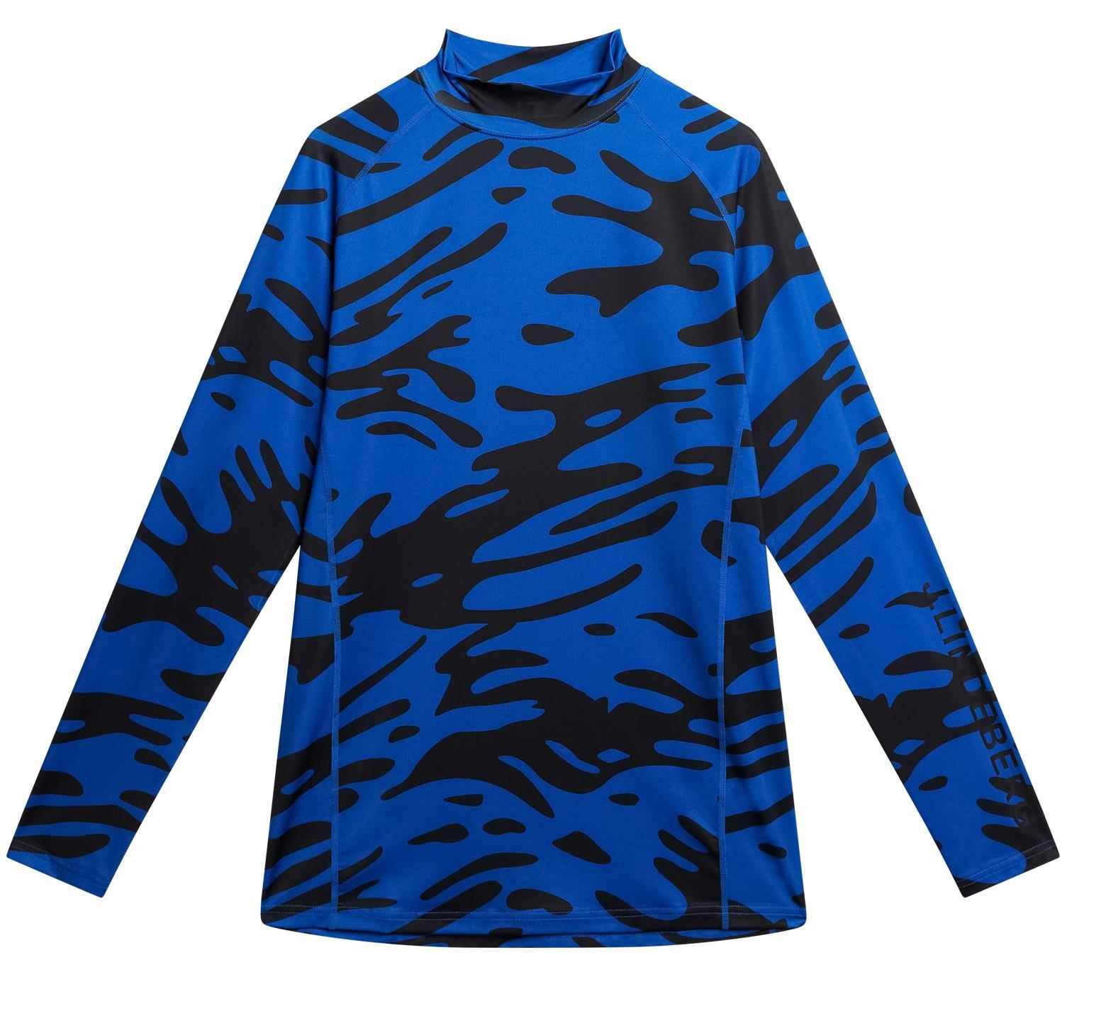 J.Lindeberg Aello Soft Print Herren Kompressionshemd, blau/schwarz