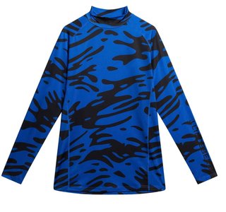 J.Lindeberg Aello Soft Print Herren Kompressionshemd, blau/schwarz