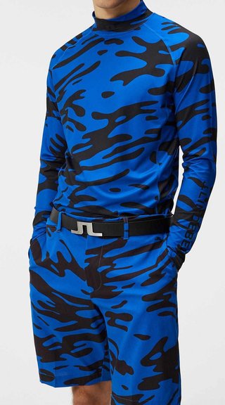 J.Lindeberg Aello Soft Print Herren Kompressionshemd, blau/schwarz