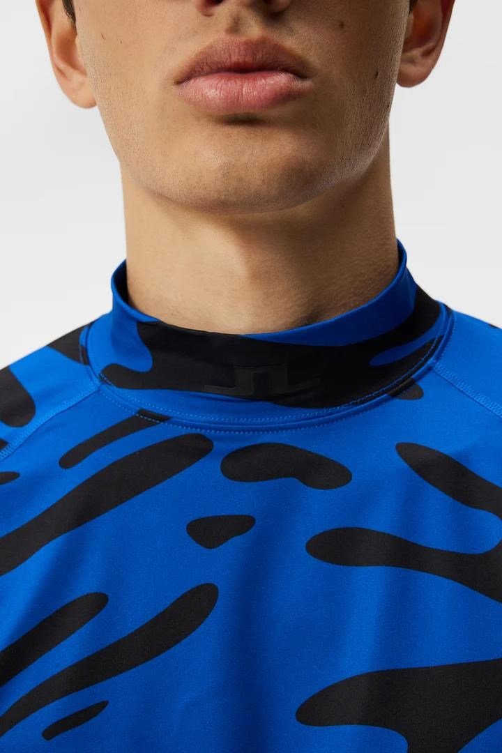 J.Lindeberg Aello Soft Print Herren Kompressionshemd, blau/schwarz