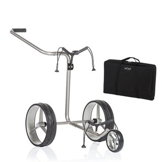 JuCad Junior Edelstahl 3-rädrig Manuell Golftrolley + Tragetasche