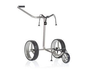 JuCad Junior Edelstahl 3-rädrig Manuell Golftrolley + Tragetasche