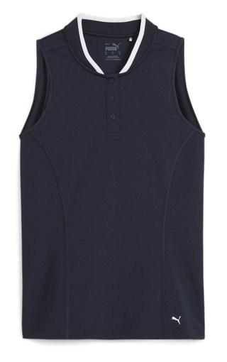Puma Range Pique Sleeveless Damen Poloshirt, dunkelblau