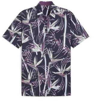 Puma Mattr Birds of Paradise Herren Poloshirt, dunkelblau