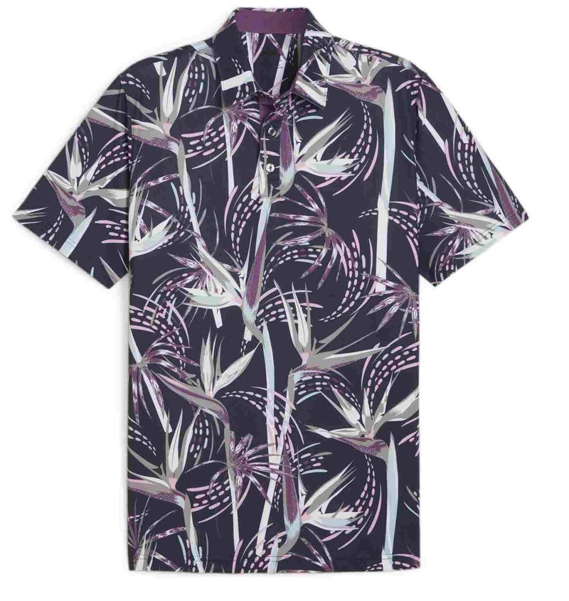 Puma Mattr Birds of Paradise Herren Poloshirt, dunkelblau