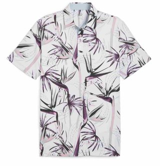 Puma Mattr Birds of Paradise Herren Poloshirt, weiss