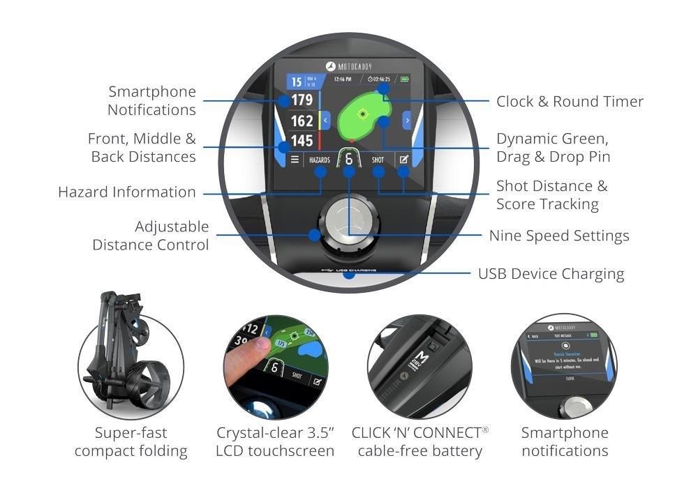 Motocaddy M5 GPS Elektrotrolley, 18+ Akku