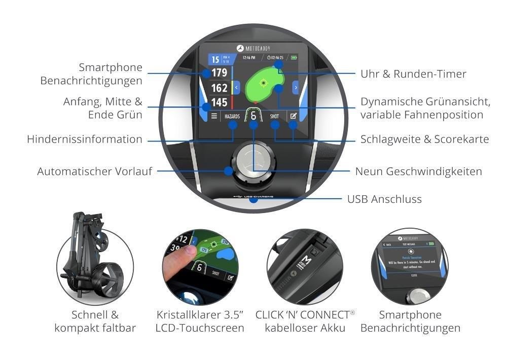 Motocaddy M5 GPS Elektrotrolley, 18+ Akku