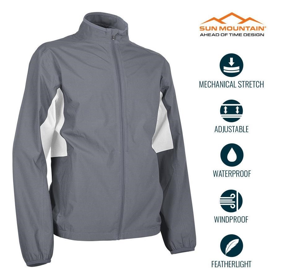 Sun Mountain Monsoon Waterproof Herrenjacke, grau/weiss