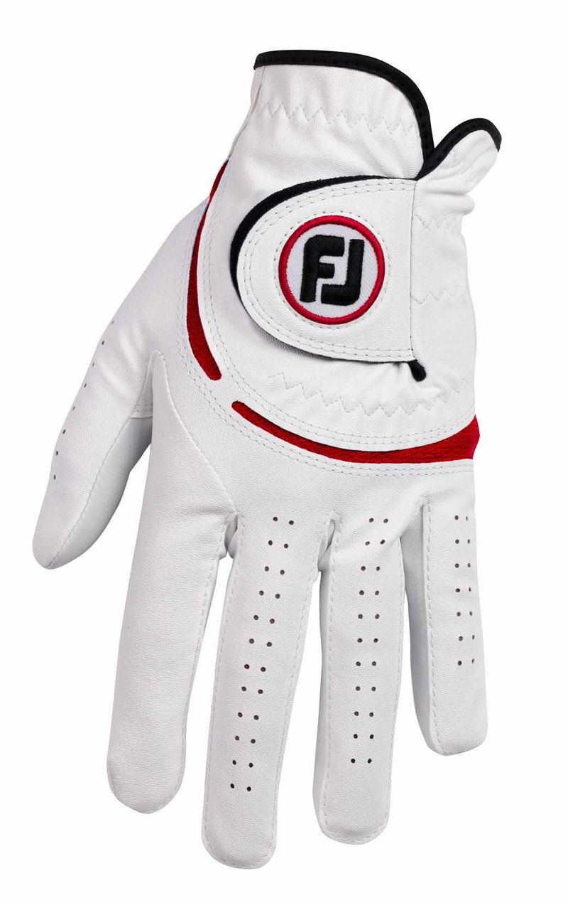 FootJoy WeatherSof Herren Handschuh, weiss/rot