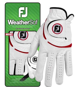 FootJoy WeatherSof Herren Handschuh, weiss/rot