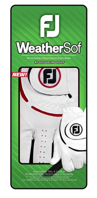 FootJoy WeatherSof Herren Handschuh, weiss/rot