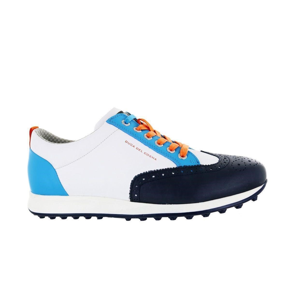 Duca Del Cosma Camelot Herren Golfschuhe, weiss/blau