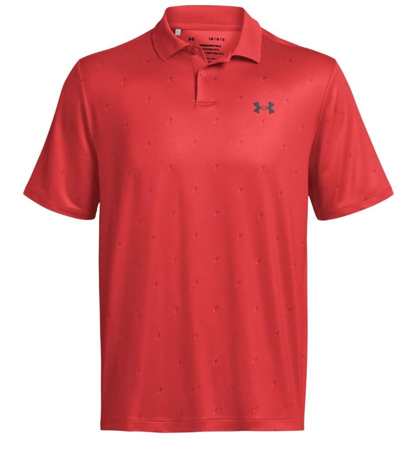 Under Armour Performance 3.0 Printed Herren Poloshirt, rot