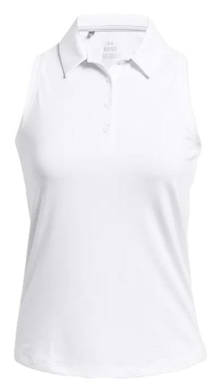 Under Armour Playoff Sleeveless Damen Poloshirt, weiss/grau