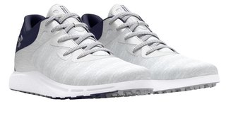 Under Armour Charged Breathe 2 Knit SL ladies golf shoes 2024, halo grey/midnight navy/metallic silver