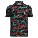 Under Armour Playoff Printed Junior Poloshirt, black/hydro teal
