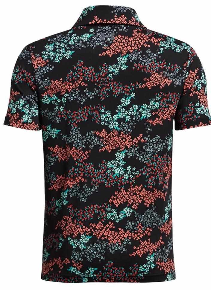 Under Armour Playoff Printed Junior Poloshirt, black/hydro teal