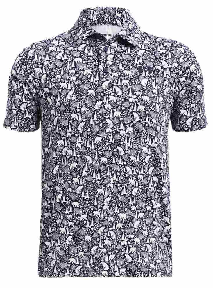 Under Armour Playoff Printed Junior Poloshirt - midnight navy/white