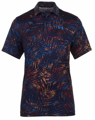Under Armour Playoff 3.0 Printed Herren Poloshirt, midnight navy/phoenix