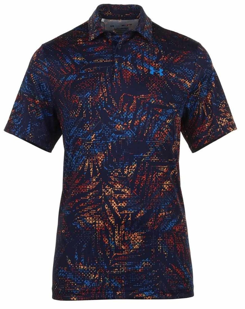 Under Armour Playoff 3.0 Printed Herren Poloshirt, midnight navy/phoenix