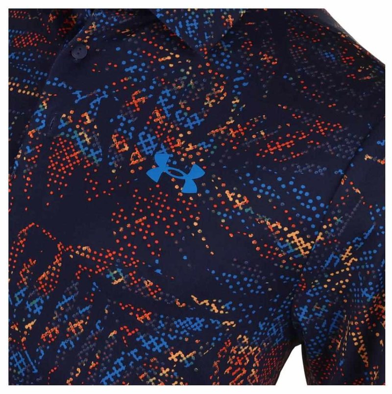 Under Armour Playoff 3.0 Printed Herren Poloshirt, midnight navy/phoenix