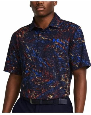 Under Armour Playoff 3.0 Printed Herren Poloshirt, midnight navy/phoenix