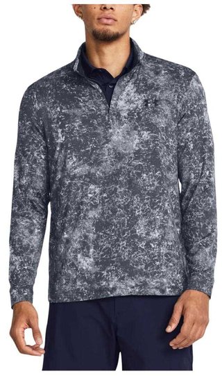 Under Armour Playoff Printed 1/4 Zip Herren Sweatshirt, downpour gray/midnight navy