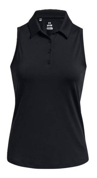 Under Armour Playoff Sleeveless Damen Poloshirt, schwarz/grau