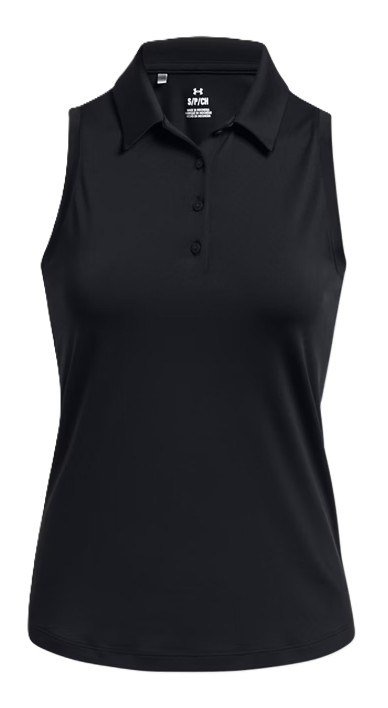 Under Armour Playoff Sleeveless Damen Poloshirt, schwarz/grau